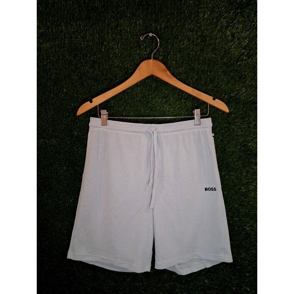 BOSS Hugo Boss Men's Waffle Knit Lounge Pajama Shorts Light Blue Size M Medium